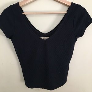 Navy blue hollister cropped top